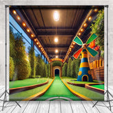 Aperturee Aperturee Indoor Mini Golf Course Photography Backdrop Fun Sports and Games Scenery with Windmill Kids Party Photo Prop